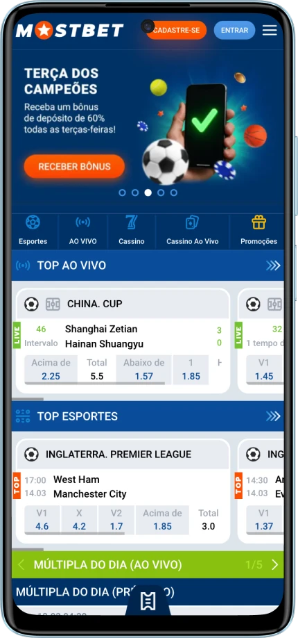 página principal da Mostbet