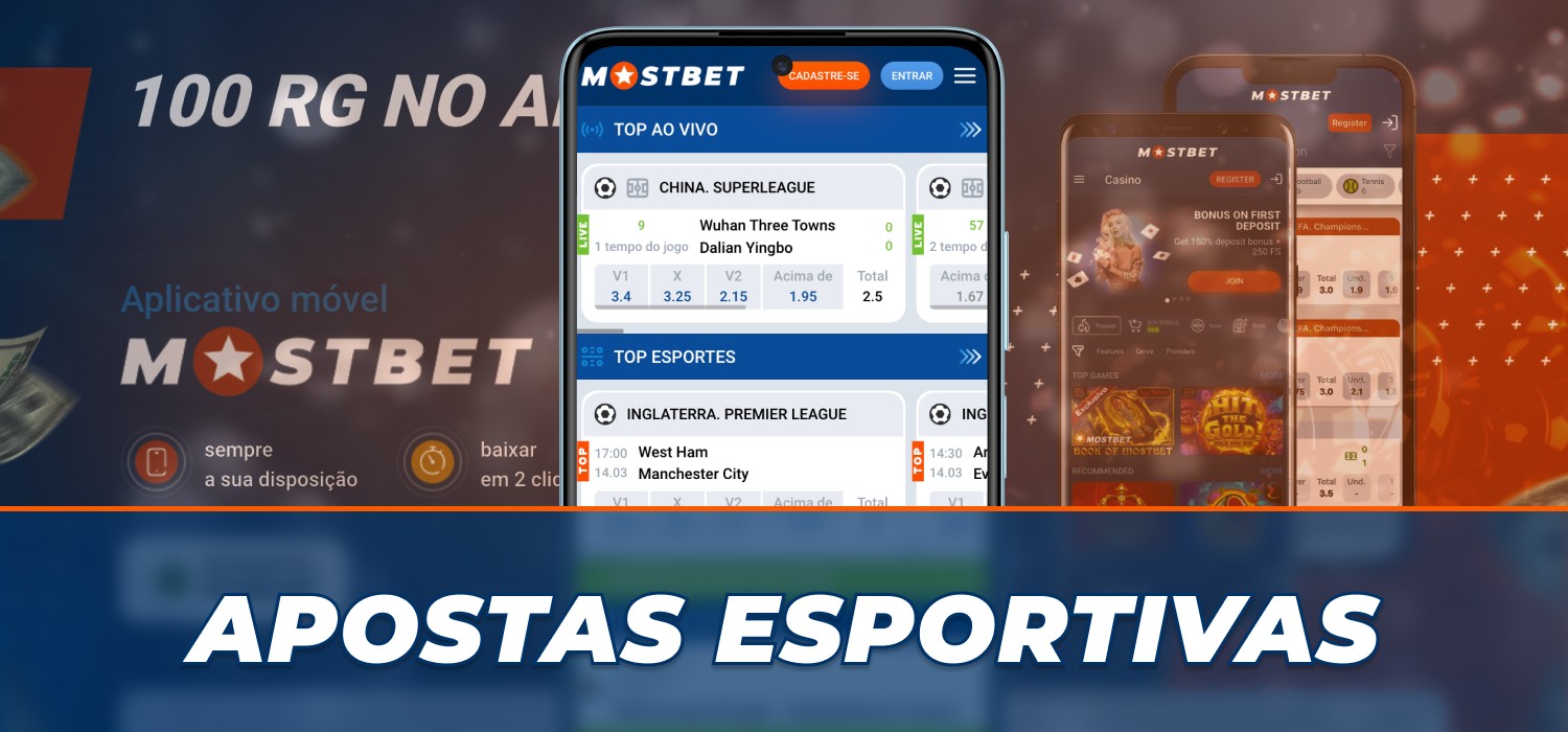 Faça apostas esportivas com o aplicativo da Mostbet