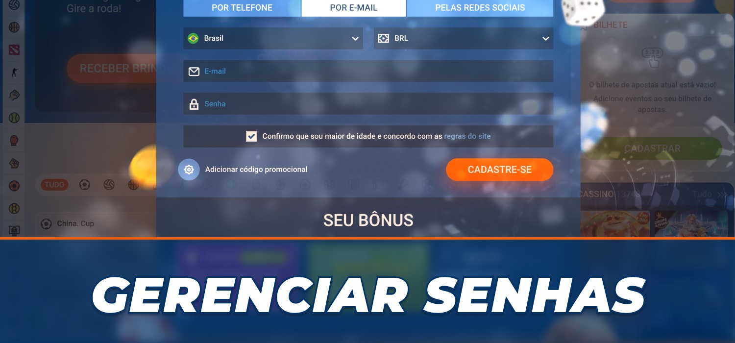 escolher e gerenciar senhas