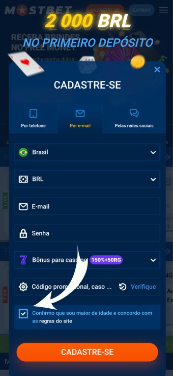 confirmar os termos