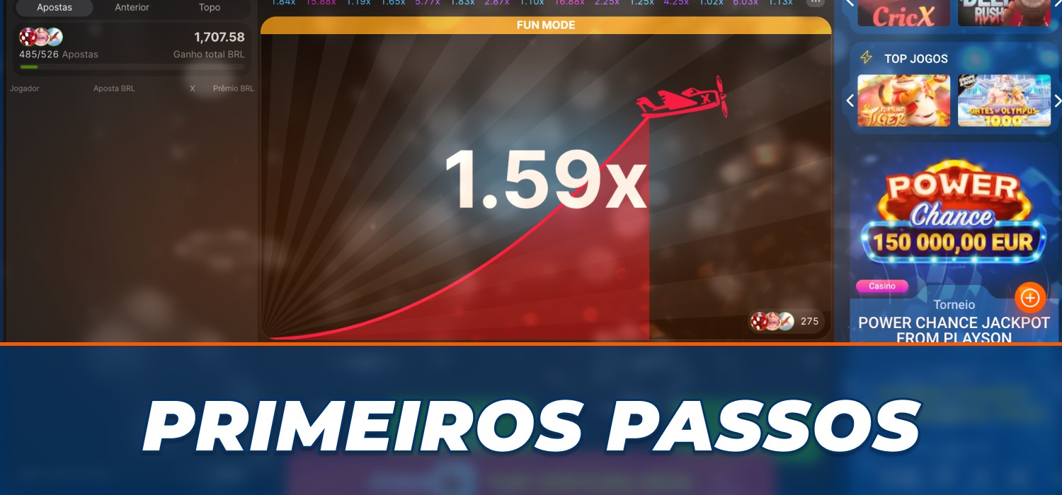 primeiros passos para jogar Aviator
