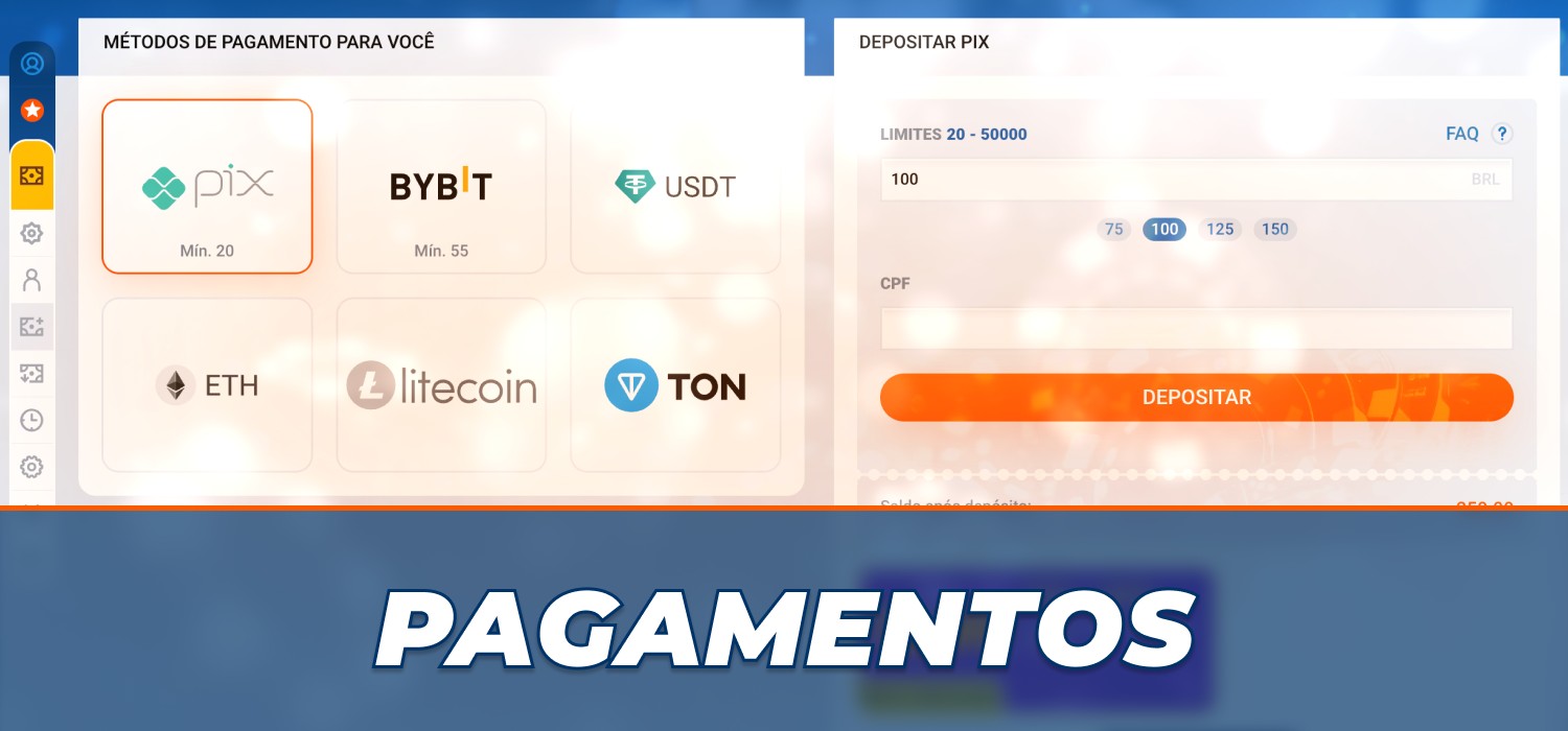 pagamentos relativos à realização de um depósito